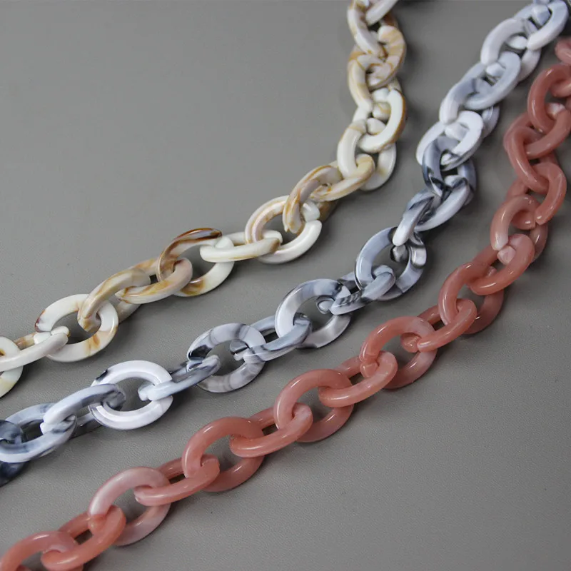 DIY New Fashion Woman Handbag Accessory Chain Beige Pink White Green Resin Amber Luxury Strap Women Clutch Shoulder Purse Chain - Image 5