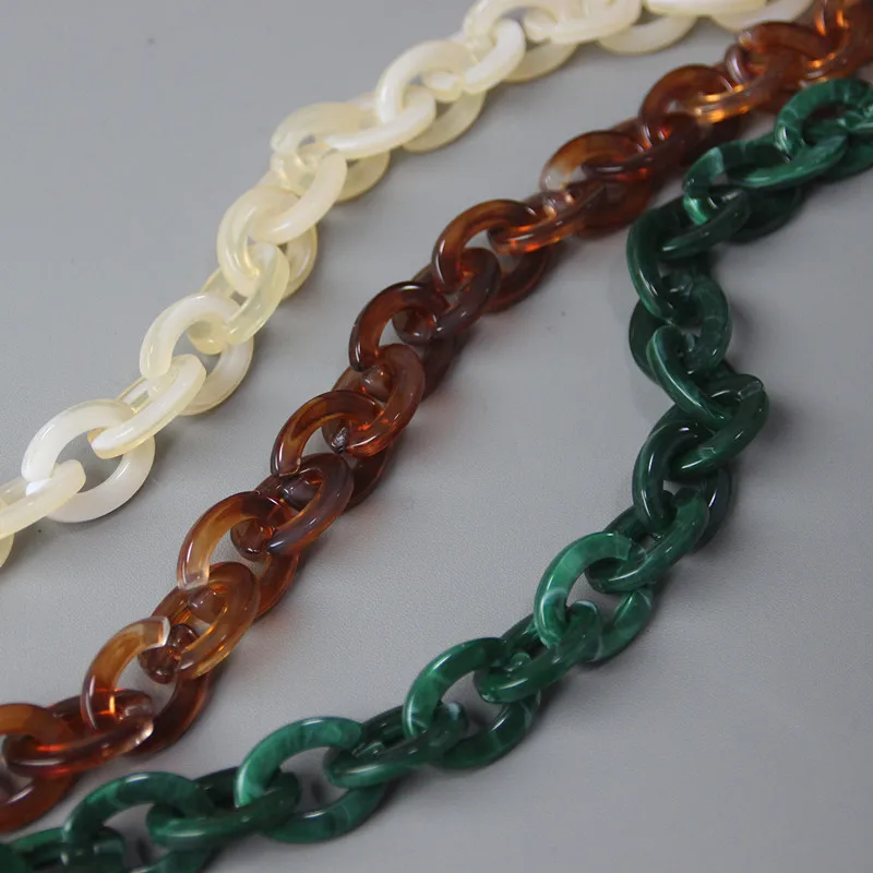 DIY New Fashion Woman Handbag Accessory Chain Beige Pink White Green Resin Amber Luxury Strap Women Clutch Shoulder Purse Chain - Image 4